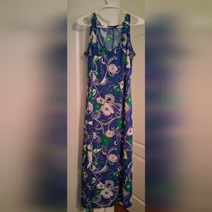 Ronni Nicole Blue and Green Floral Maxi Dress